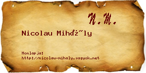 Nicolau Mihály névjegykártya