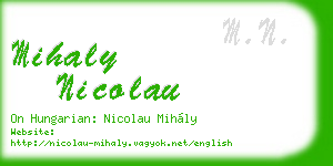 mihaly nicolau business card