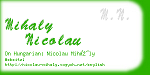 mihaly nicolau business card